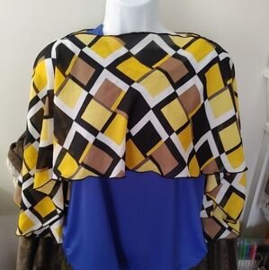 Yellow geometric short scarf by Reno Rose